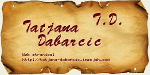 Tatjana Dabarčić vizit kartica